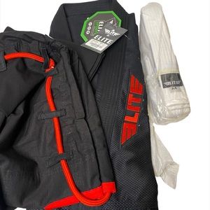 Elite Sports MMA Brazilian Jiu JiItsu Gi Adult Male A4 Black ET2500 White Belt